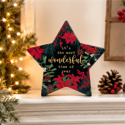 FLORAL STAR-SHAPED HOLIDAY DECOR