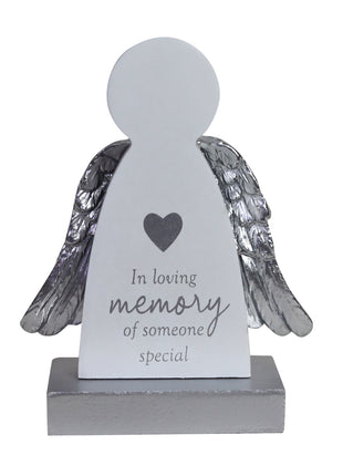 "In Loving Memory of Someone Special"  Angel Wings Memorial Plaque10x5x13cm