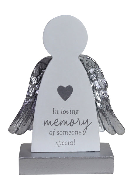 "In Loving Memory of Someone Special"  Angel Wings Memorial Plaque10x5x13cm