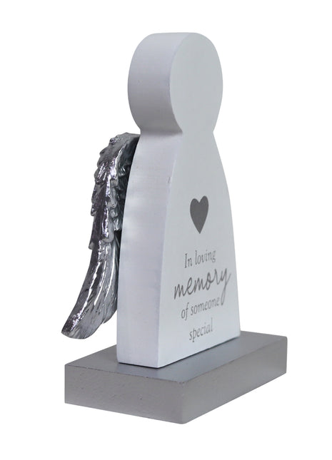 "In Loving Memory of Someone Special"  Angel Wings Memorial Plaque10x5x13cm