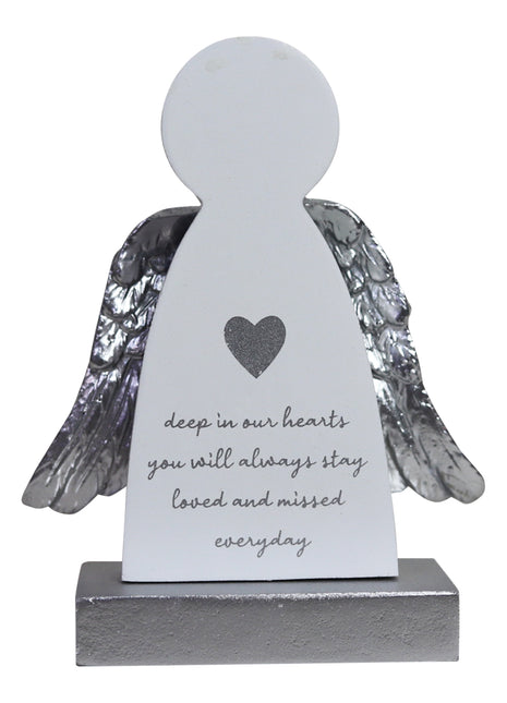 "Deep in Our Hearts. Memorial Angel Wings ." 10x5x13cm