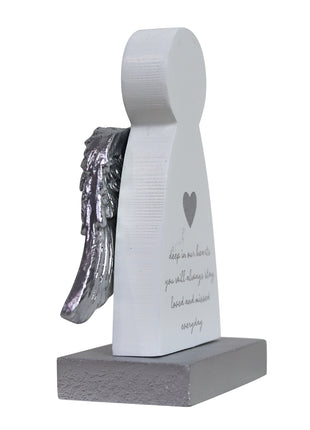 "Deep in Our Hearts. Memorial Angel Wings ." 10x5x13cm