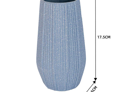 Light Blue Ceramic Bud Vase - Modern Nordic Style Speckled Table Centerpiece