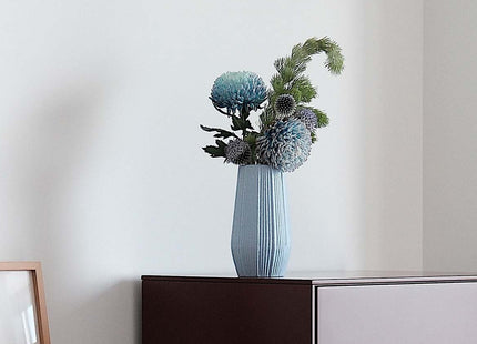 Light Blue Ceramic Bud Vase - Modern Nordic Style Speckled Table Centerpiece