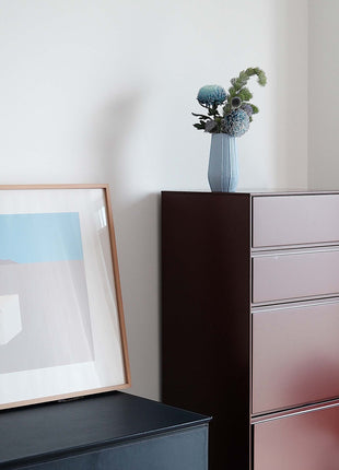 Light Blue Ceramic Bud Vase - Modern Nordic Style Speckled Table Centerpiece