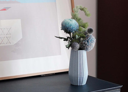 Light Blue Ceramic Bud Vase - Modern Nordic Style Speckled Table Centerpiece