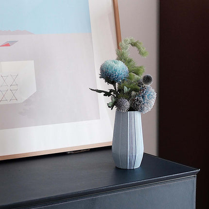 Light Blue Ceramic Bud Vase - Modern Nordic Style Speckled Table Centerpiece
