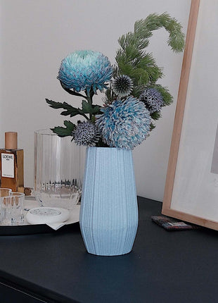 Light Blue Ceramic Bud Vase - Modern Nordic Style Speckled Table Centerpiece
