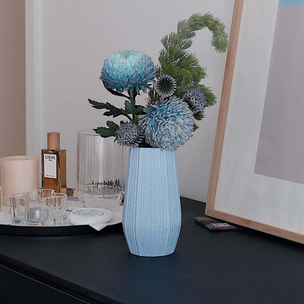 Light Blue Ceramic Bud Vase - Modern Nordic Style Speckled Table Centerpiece