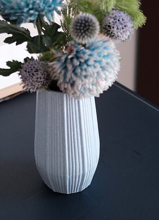 Light Blue Ceramic Bud Vase - Modern Nordic Style Speckled Table Centerpiece