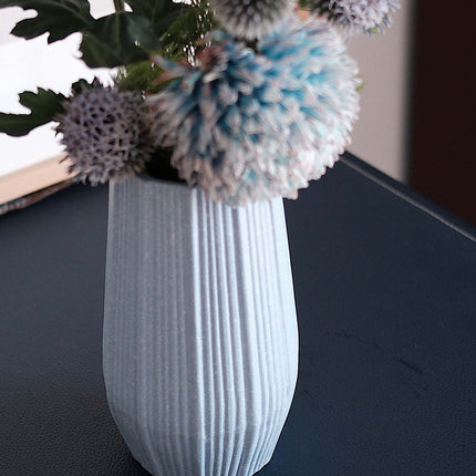 Light Blue Ceramic Bud Vase - Modern Nordic Style Speckled Table Centerpiece
