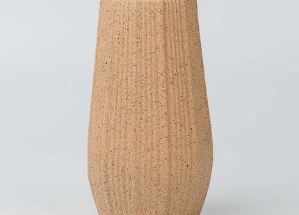 Light Brown Ceramic Bud Vase - Modern Nordic Style Speckled Table Centerpiece
