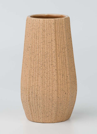 Light Brown Ceramic Bud Vase - Modern Nordic Style Speckled Table Centerpiece