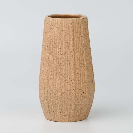Light Brown Ceramic Bud Vase - Modern Nordic Style Speckled Table Centerpiece