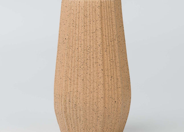 Light Brown Ceramic Bud Vase - Modern Nordic Style Speckled Table Centerpiece