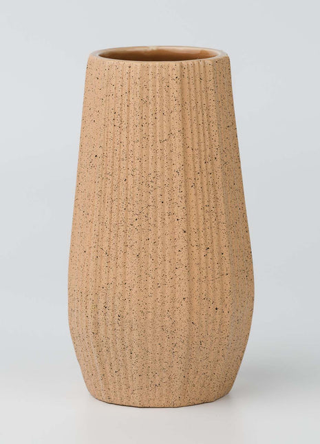 Light Brown Ceramic Bud Vase - Modern Nordic Style Speckled Table Centerpiece