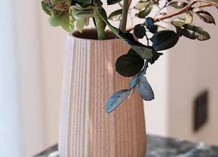 Light Brown Ceramic Bud Vase - Modern Nordic Style Speckled Table Centerpiece