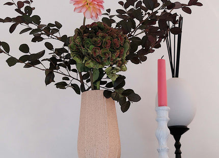 Light Brown Ceramic Bud Vase - Modern Nordic Style Speckled Table Centerpiece