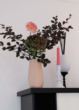 Light Brown Ceramic Bud Vase - Modern Nordic Style Speckled Table Centerpiece
