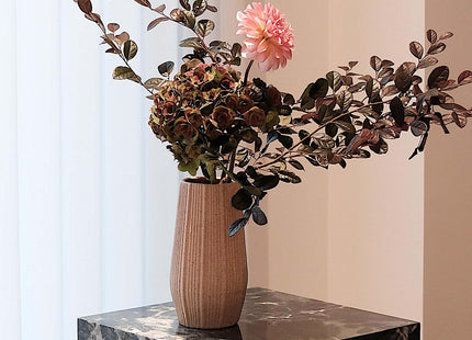 Light Brown Ceramic Bud Vase - Modern Nordic Style Speckled Table Centerpiece