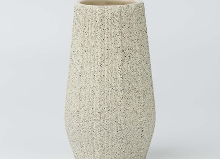 Light White Ceramic Bud Vase - Modern Nordic Style Speckled Table Centerpiece