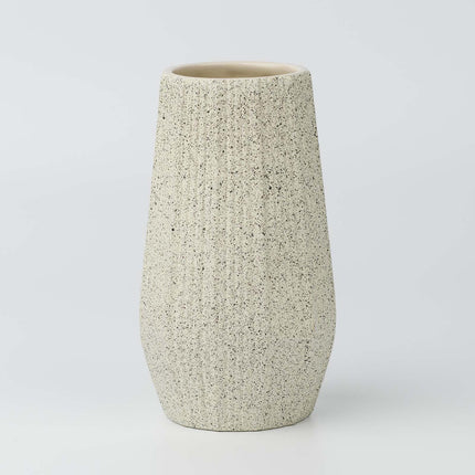 Light White Ceramic Bud Vase - Modern Nordic Style Speckled Table Centerpiece