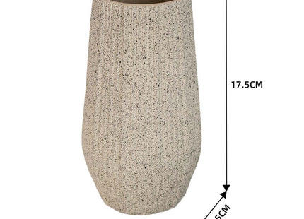 Light White Ceramic Bud Vase - Modern Nordic Style Speckled Table Centerpiece