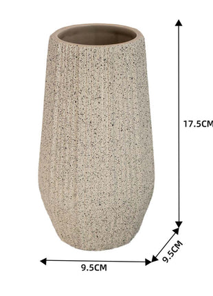 Light White Ceramic Bud Vase - Modern Nordic Style Speckled Table Centerpiece