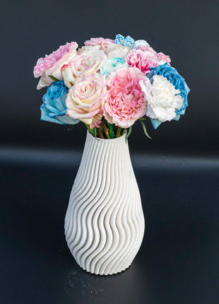 Aesthetic White Flower Vase – Unique Table Centrepiece Vase
