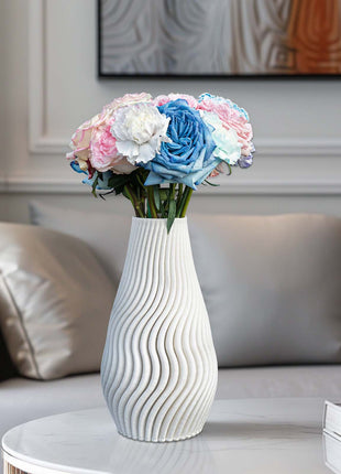 Aesthetic White Flower Vase – Unique Table Centrepiece Vase
