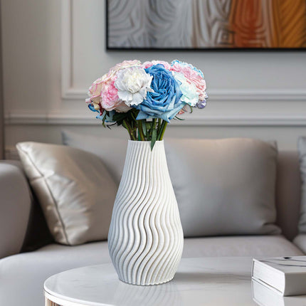 Aesthetic White Flower Vase – Unique Table Centrepiece Vase