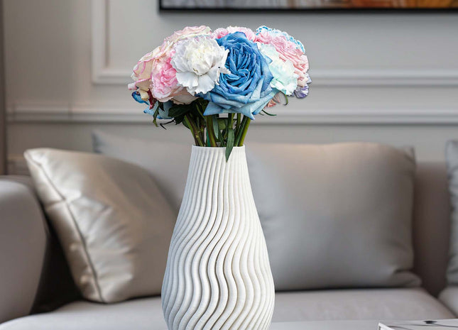 Aesthetic White Flower Vase – Unique Table Centrepiece Vase