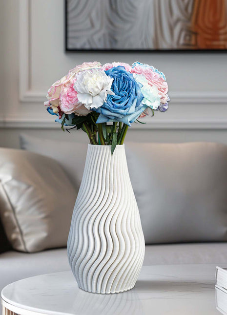 Aesthetic White Flower Vase – Unique Table Centrepiece Vase
