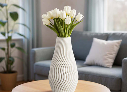 Aesthetic White Flower Vase – Unique Table Centrepiece Vase