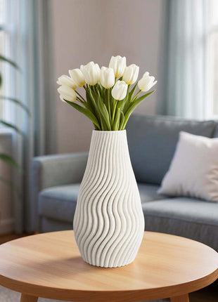 Aesthetic White Flower Vase – Unique Table Centrepiece Vase