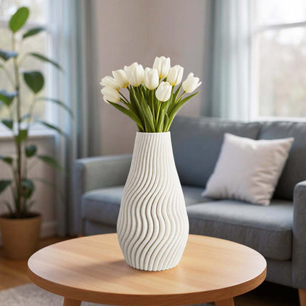 Aesthetic White Flower Vase – Unique Table Centrepiece Vase