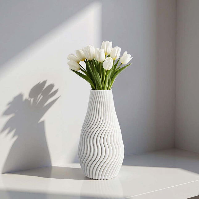 Aesthetic White Flower Vase – Unique Table Centrepiece Vase