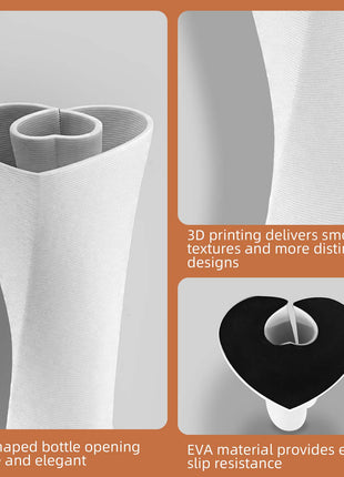 Aesthetic White Flower Vase – Unique Heart-Shaped Table Centrepiece