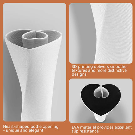 Aesthetic White Flower Vase – Unique Heart-Shaped Table Centrepiece