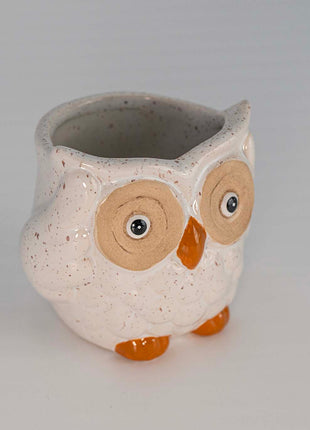 Owl Ceramic Bud Vase - Blue Animal Figure Desk Decor