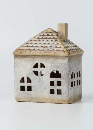 Christmas Village House with Warm LED Lights - Ceramic Tabletop Decor