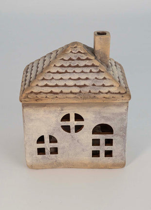 Christmas Village House with Warm LED Lights - Ceramic Tabletop Decor