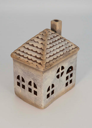 Christmas Village House with Warm LED Lights - Ceramic Tabletop Decor