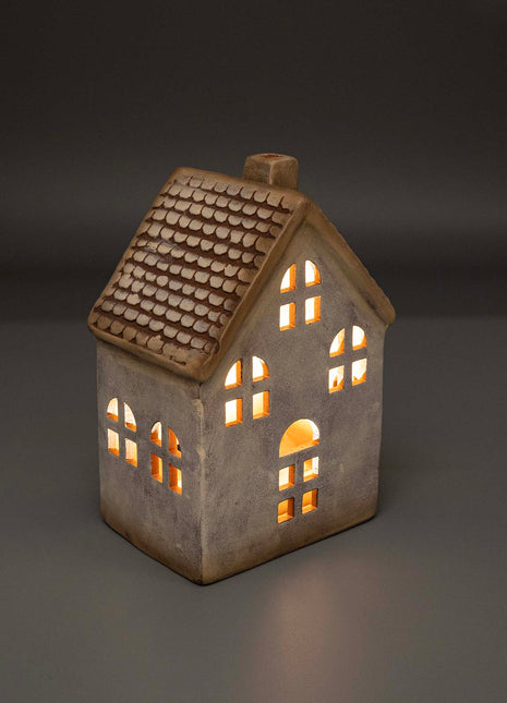 Christmas Village House with Warm White LED Lights - Tabletop Decor