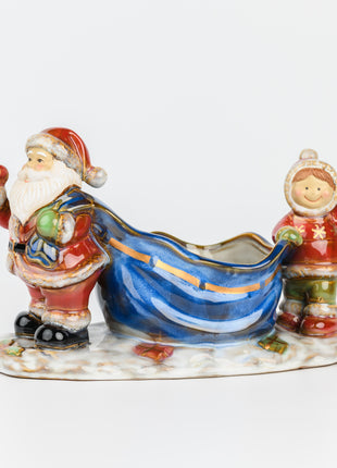 Santa Claus Ceramic Candy Tray – Festive Christmas Snack Dish