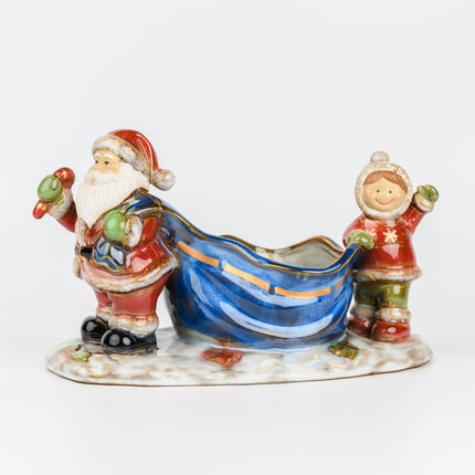 Santa Claus Ceramic Candy Tray – Festive Christmas Snack Dish