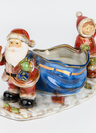 Santa Claus Ceramic Candy Tray – Festive Christmas Snack Dish