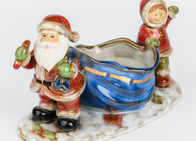 Santa Claus Ceramic Candy Tray – Festive Christmas Snack Dish