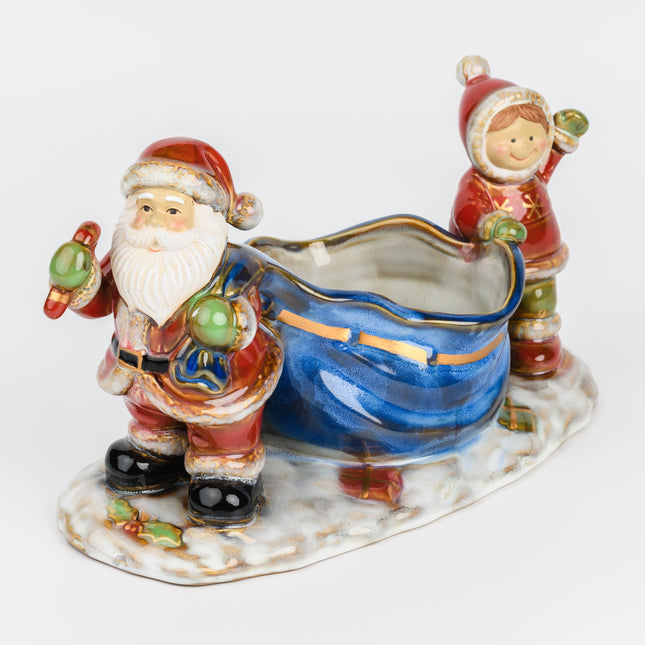 Santa Claus Ceramic Candy Tray – Festive Christmas Snack Dish