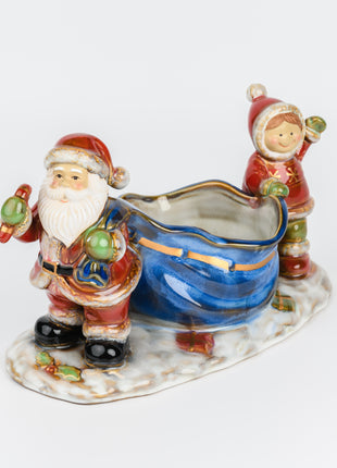 Santa Claus Ceramic Candy Tray – Festive Christmas Snack Dish